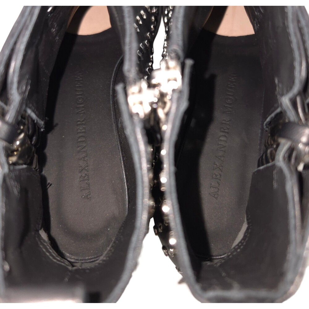 Alexander McQueen Studded Boots US 6 EU 36 Womens Black Silver $1590 - Picture 10 of 11